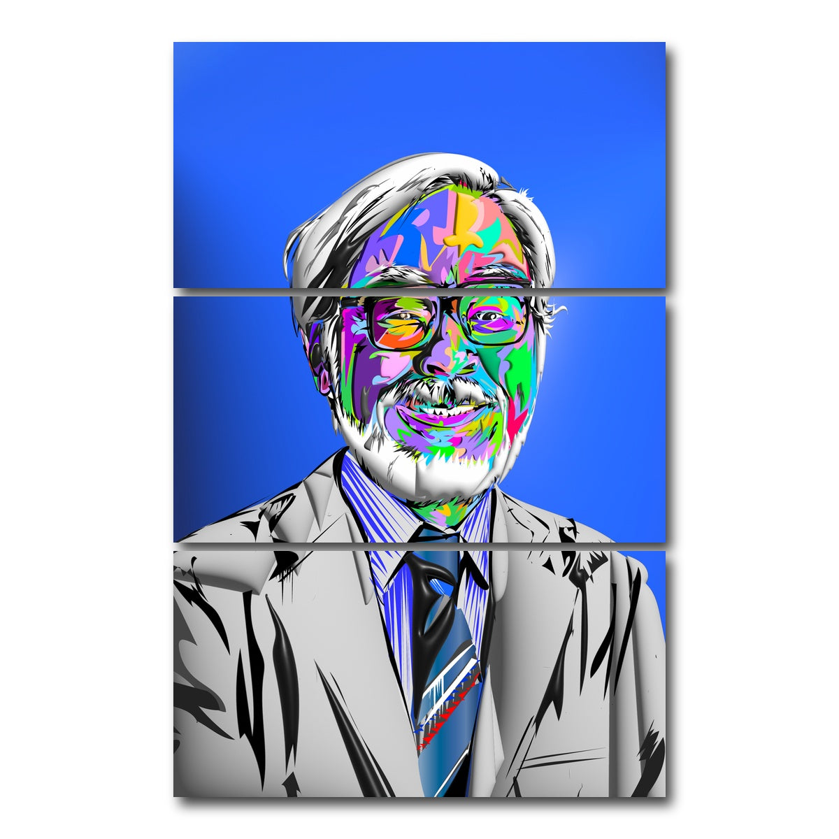 AUTO-MOCKUP WHITE | Hayao Miyazaki | 3 Piece | Gallery Wrap Canvas | group=12x24_stacked