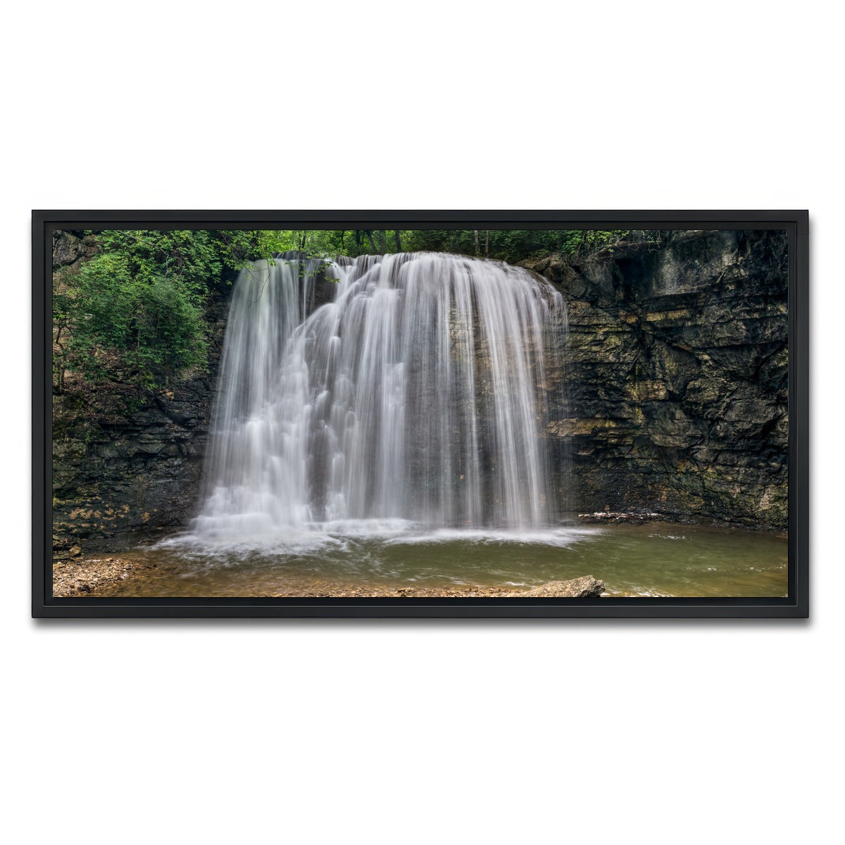 AUTO-MOCKUP WHITE | Hayden Falls | 1 Piece | Black Framed Canvas | group=2x1