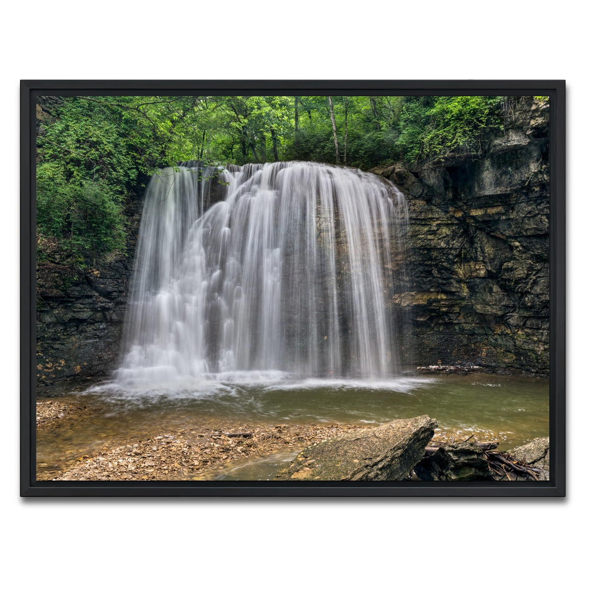 AUTO-MOCKUP WHITE | Hayden Falls | 1 Piece | Black Framed Canvas | group=4x3