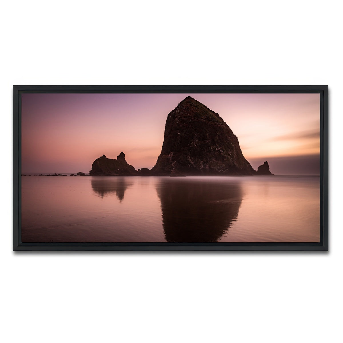 AUTO-MOCKUP WHITE | Haystack Rock | 1 Piece | Black Framed Canvas | group=2x1