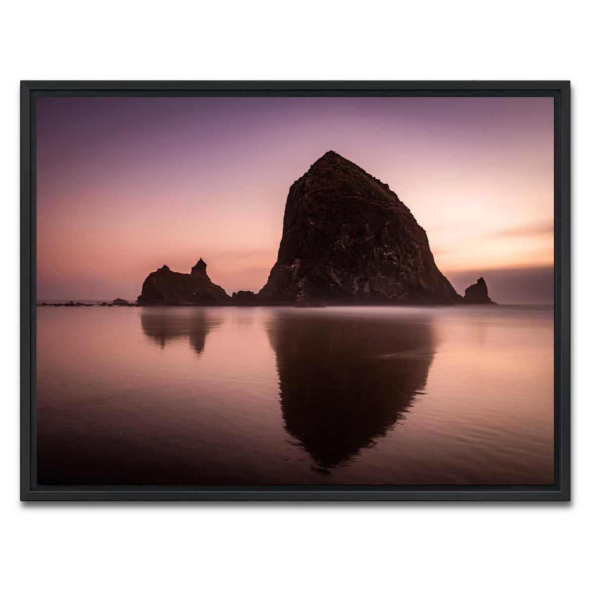 AUTO-MOCKUP WHITE | Haystack Rock | 1 Piece | Black Framed Canvas | group=4x3