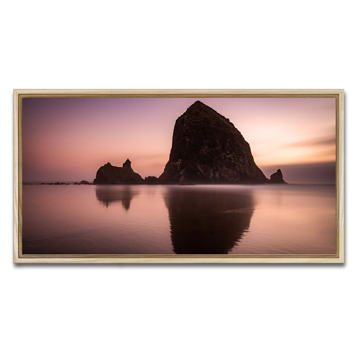 AUTO-MOCKUP WHITE | Haystack Rock | 1 Piece | Natural Framed Canvas | group=2x1