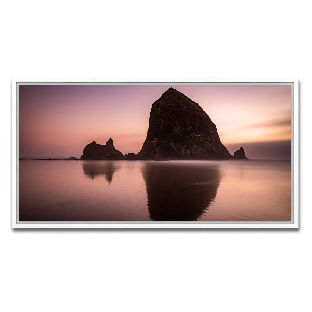 AUTO-MOCKUP WHITE | Haystack Rock | 1 Piece | White Framed Canvas | group=2x1