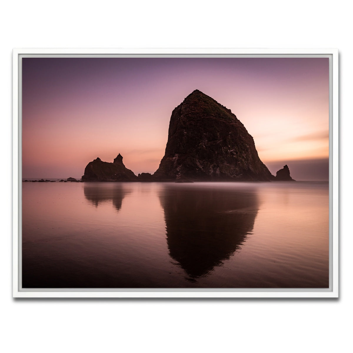 AUTO-MOCKUP WHITE | Haystack Rock | 1 Piece | White Framed Canvas | group=4x3