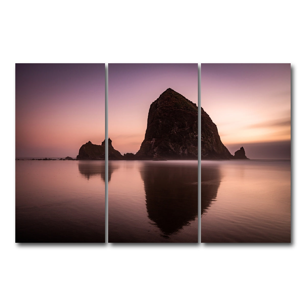 AUTO-MOCKUP WHITE | Haystack Rock | 3 Piece | Gallery Wrap Canvas | group=12x24