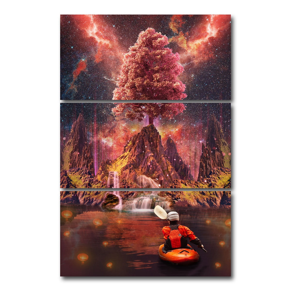 AUTO-MOCKUP WHITE | Healing Boat | 3 Piece | Gallery Wrap Canvas | group=12x24_stacked