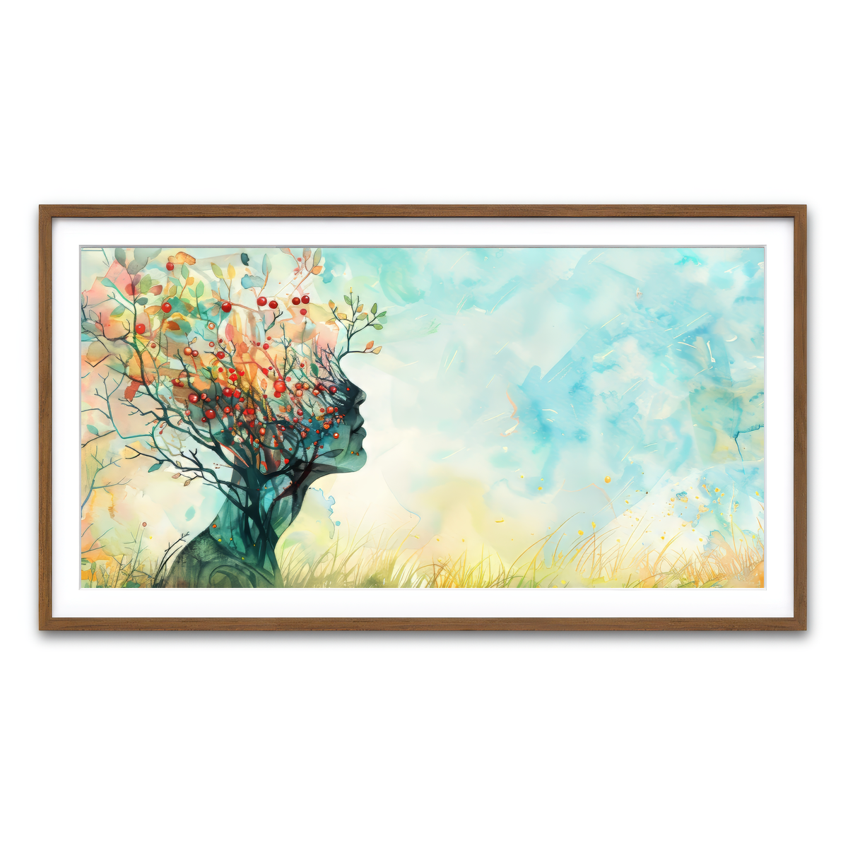 Framed Print 2x1 Walnut