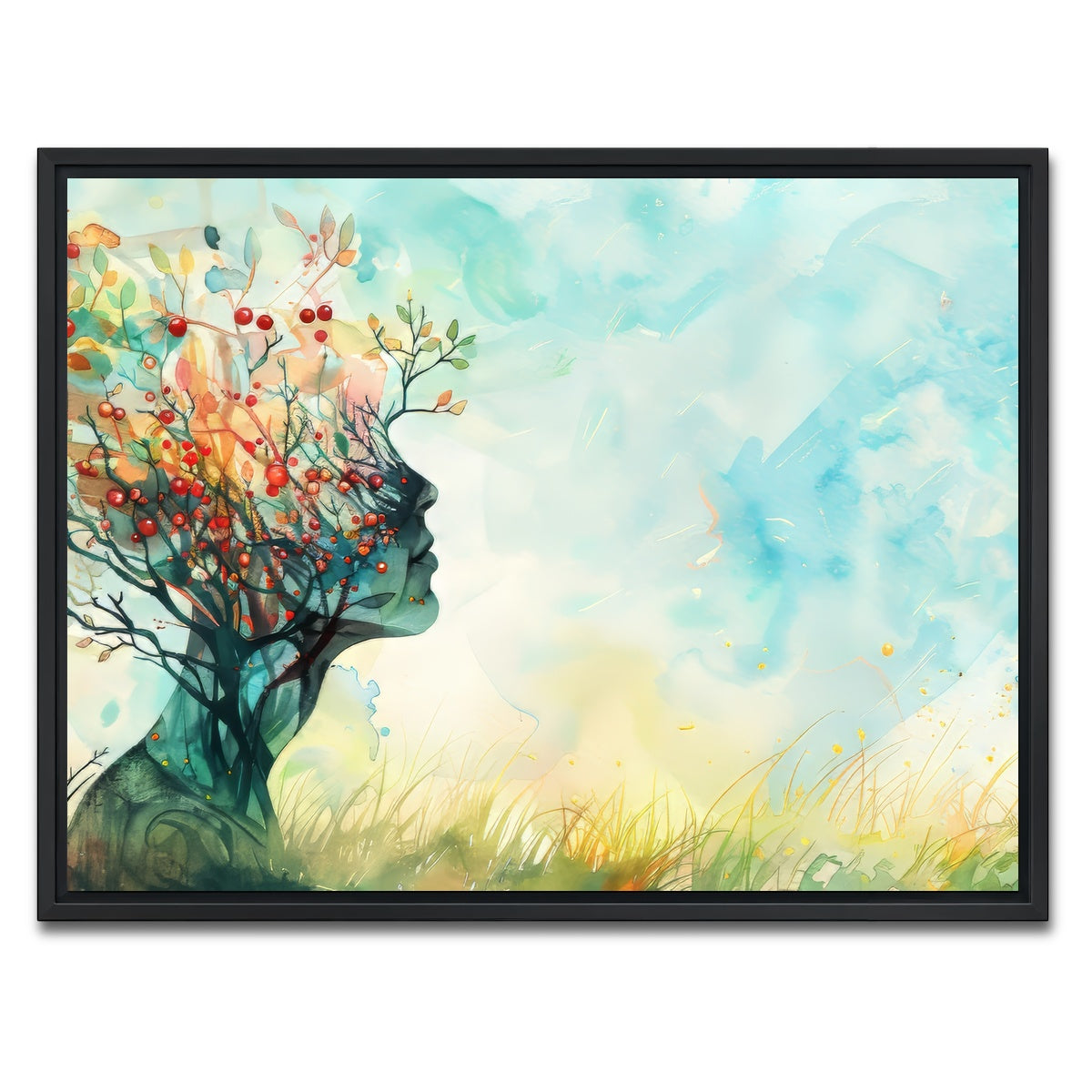 AUTO-MOCKUP WHITE | Healing Mind | 1 Piece | Black Framed Canvas | group=4x3