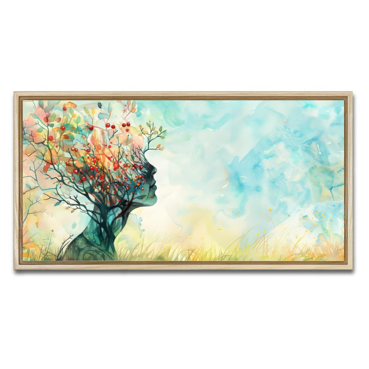AUTO-MOCKUP WHITE | Healing Mind | 1 Piece | Natural Framed Canvas | group=2x1