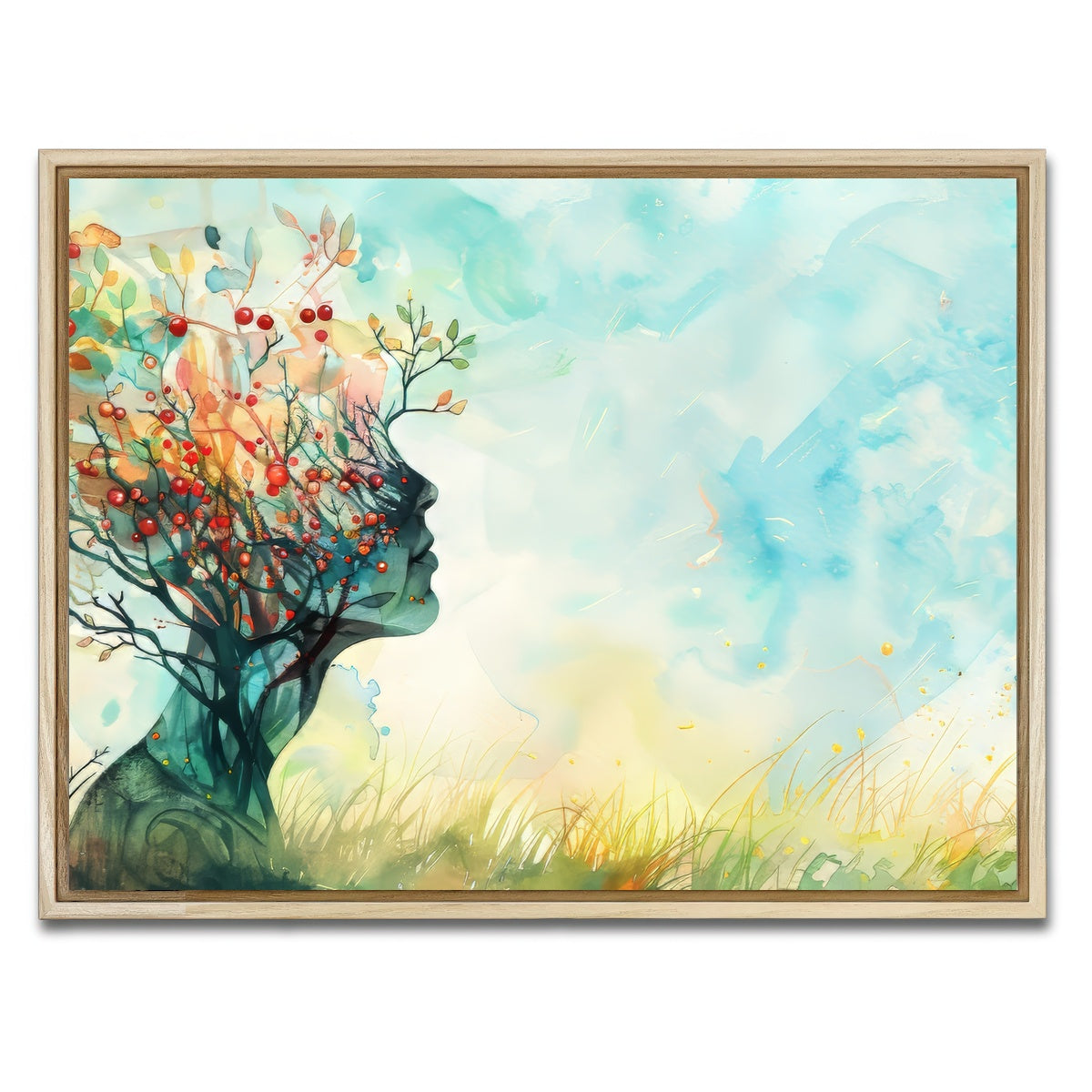AUTO-MOCKUP WHITE | Healing Mind | 1 Piece | Natural Framed Canvas | group=4x3