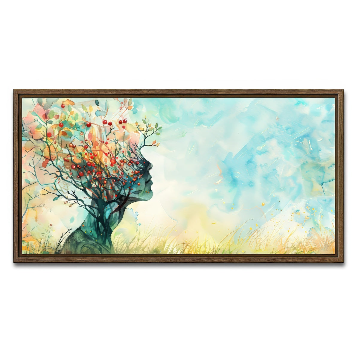 AUTO-MOCKUP WHITE | Healing Mind | 1 Piece | Walnut Framed Canvas | group=2x1