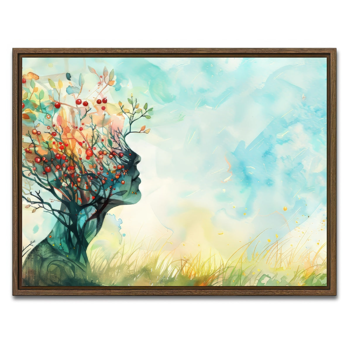 AUTO-MOCKUP WHITE | Healing Mind | 1 Piece | Walnut Framed Canvas | group=4x3