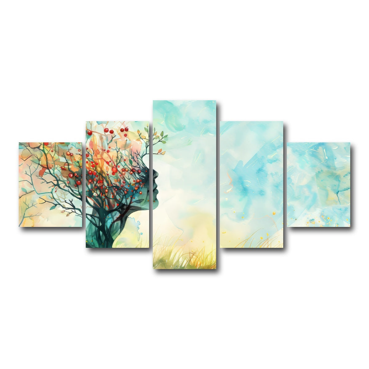 AUTO-MOCKUP WHITE | Healing Mind | 5 Piece | Gallery Wrap Canvas | group=5_short