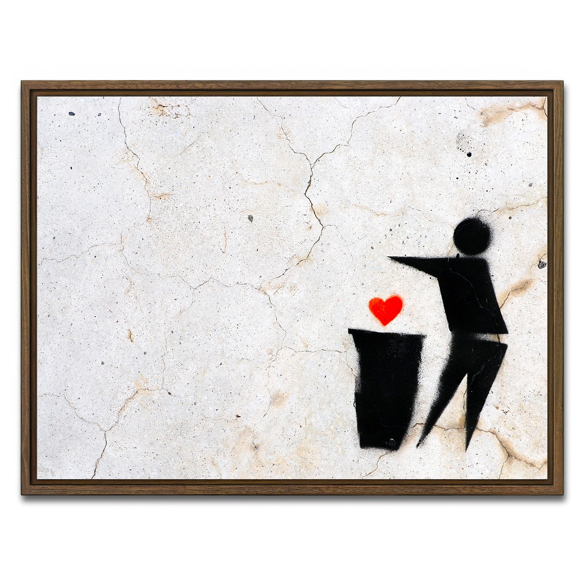 AUTO-MOCKUP WHITE | Heart to Trash | 1 Piece | Walnut Framed Canvas | group=4x3