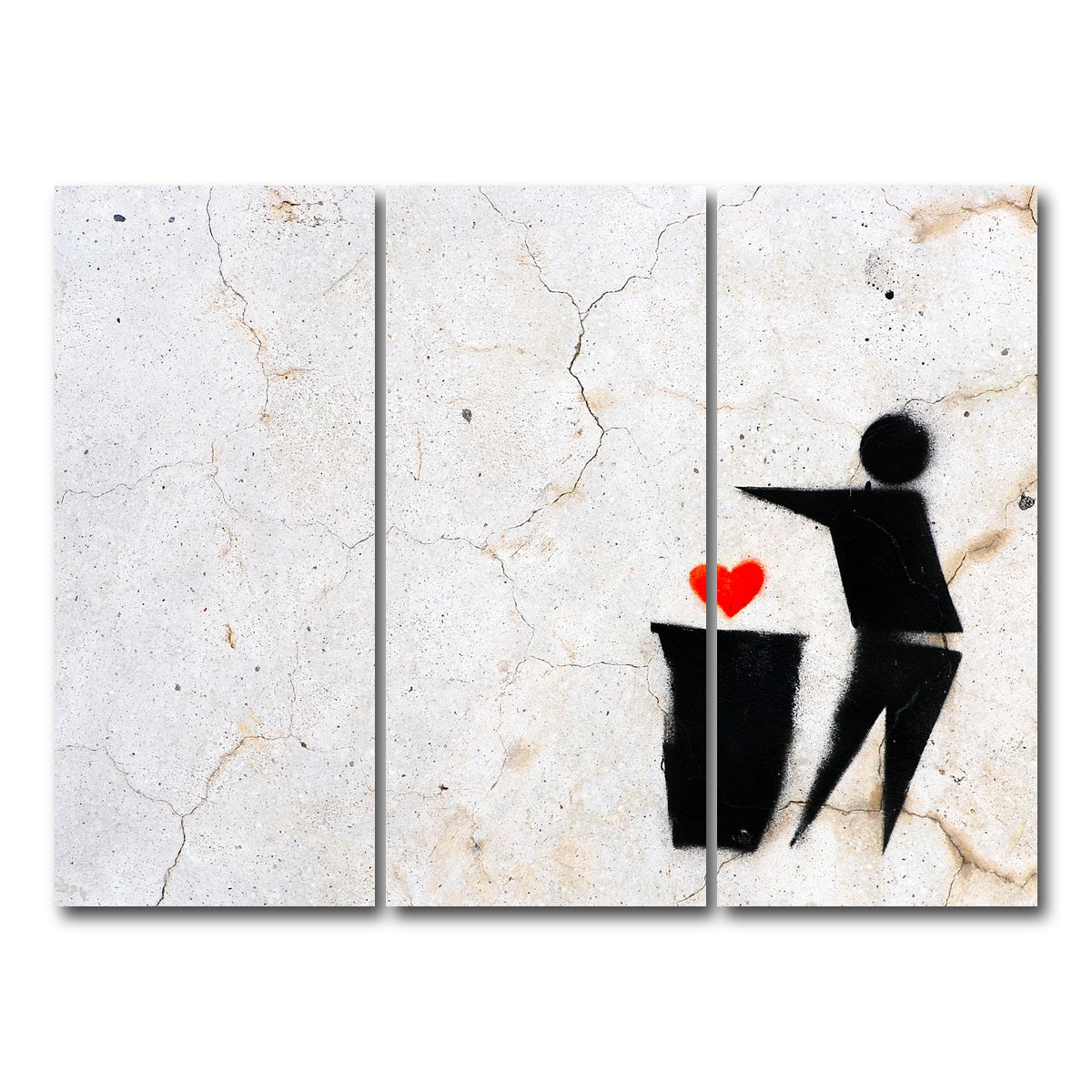 AUTO-MOCKUP WHITE | Heart to Trash | 3 Piece | Gallery Wrap Canvas | group=8x18