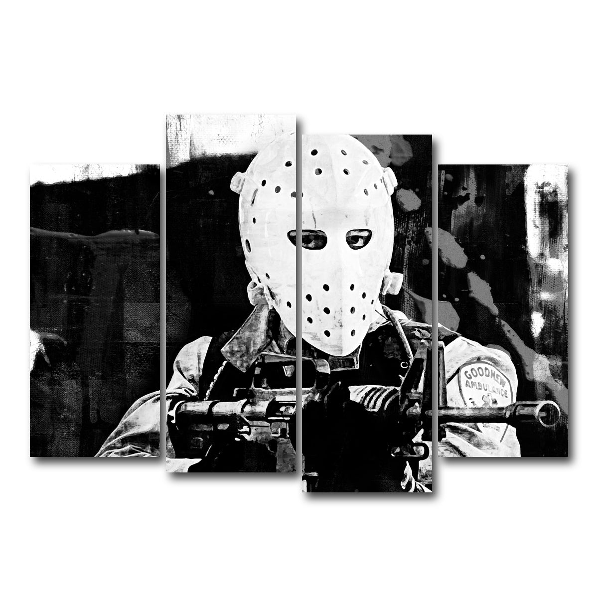 AUTO-MOCKUP WHITE | Heat - The Heist Grayscale | 4 Piece | Gallery Wrap Canvas | group=4_normal