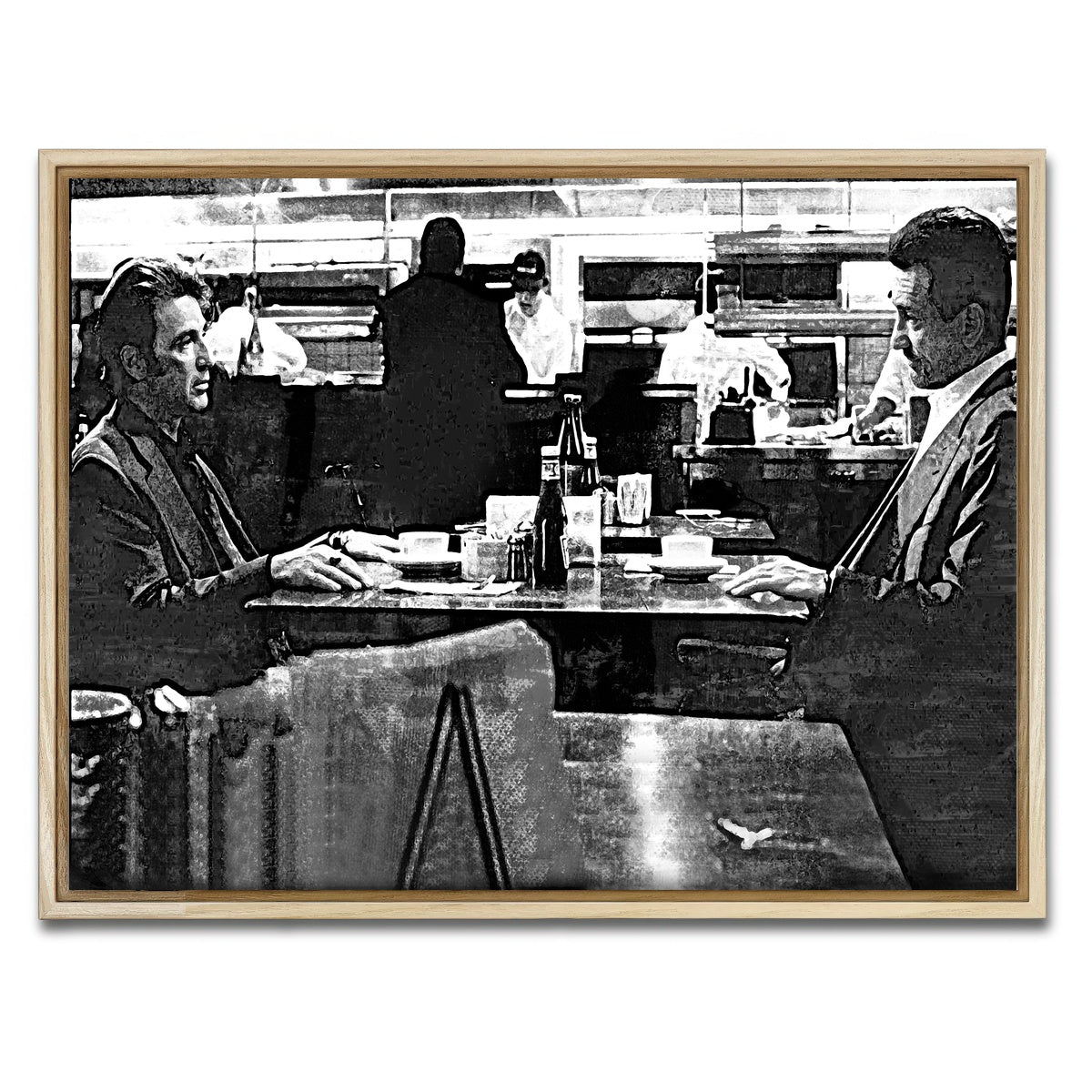 AUTO-MOCKUP WHITE | Heat - The Meeting Grayscale | 1 Piece | Natural Framed Canvas | group=4x3