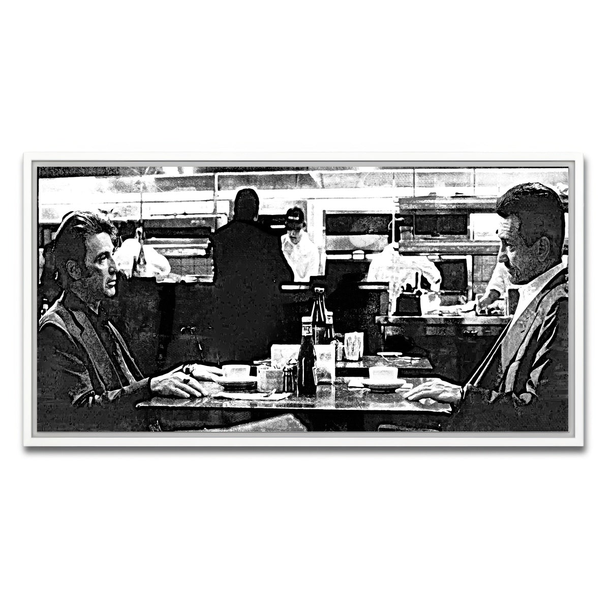 AUTO-MOCKUP WHITE | Heat - The Meeting Grayscale | 1 Piece | White Framed Canvas | group=2x1