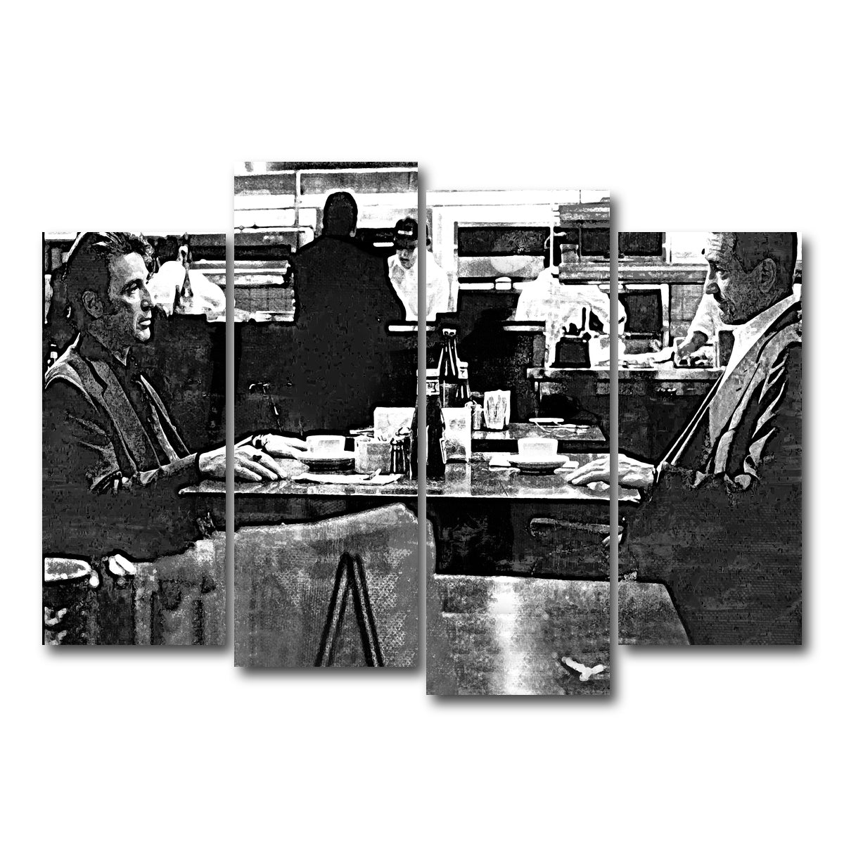 AUTO-MOCKUP WHITE | Heat - The Meeting Grayscale | 4 Piece | Gallery Wrap Canvas | group=4_normal