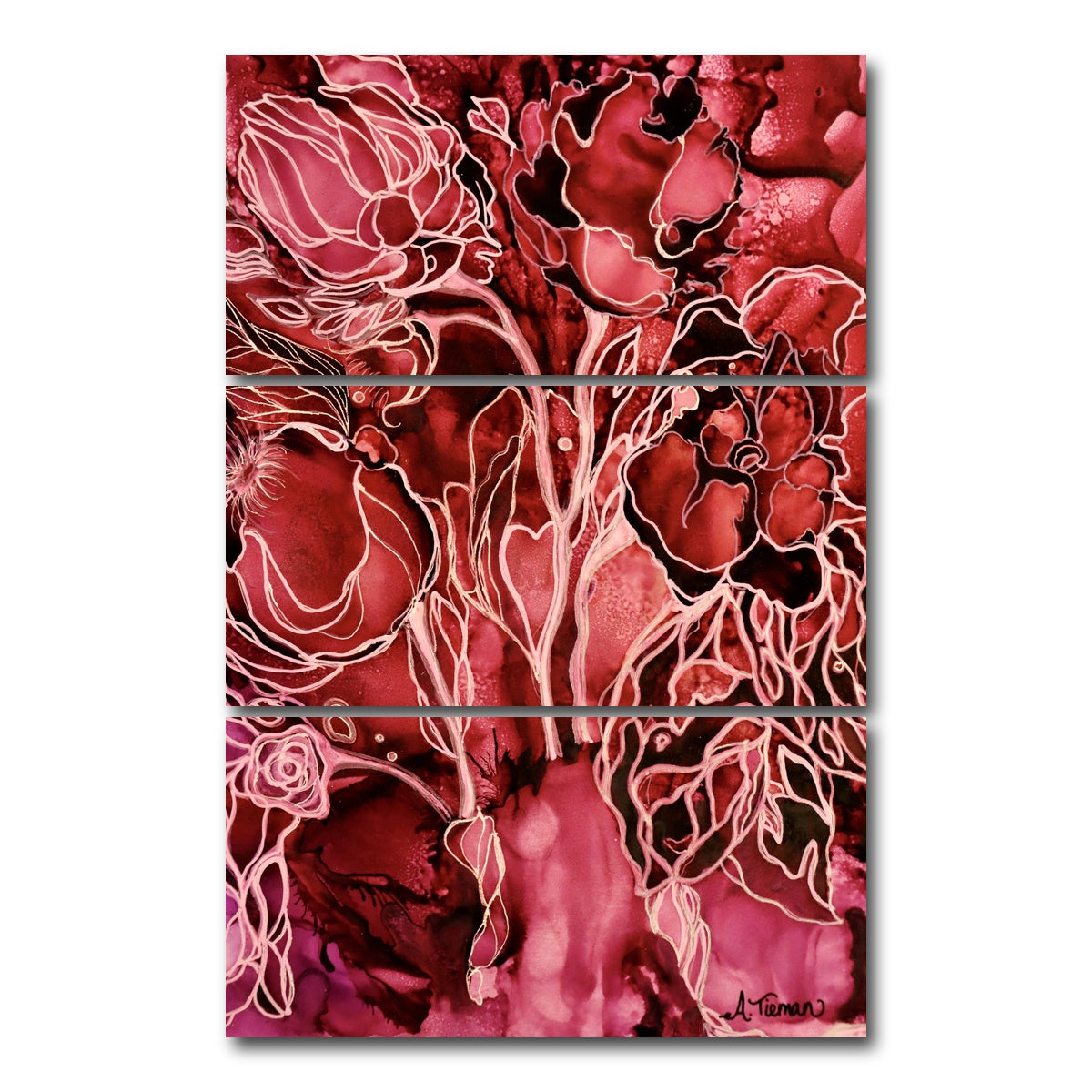 AUTO-MOCKUP WHITE | Heavenly Garden | 3 Piece | Gallery Wrap Canvas | group=12x24_stacked