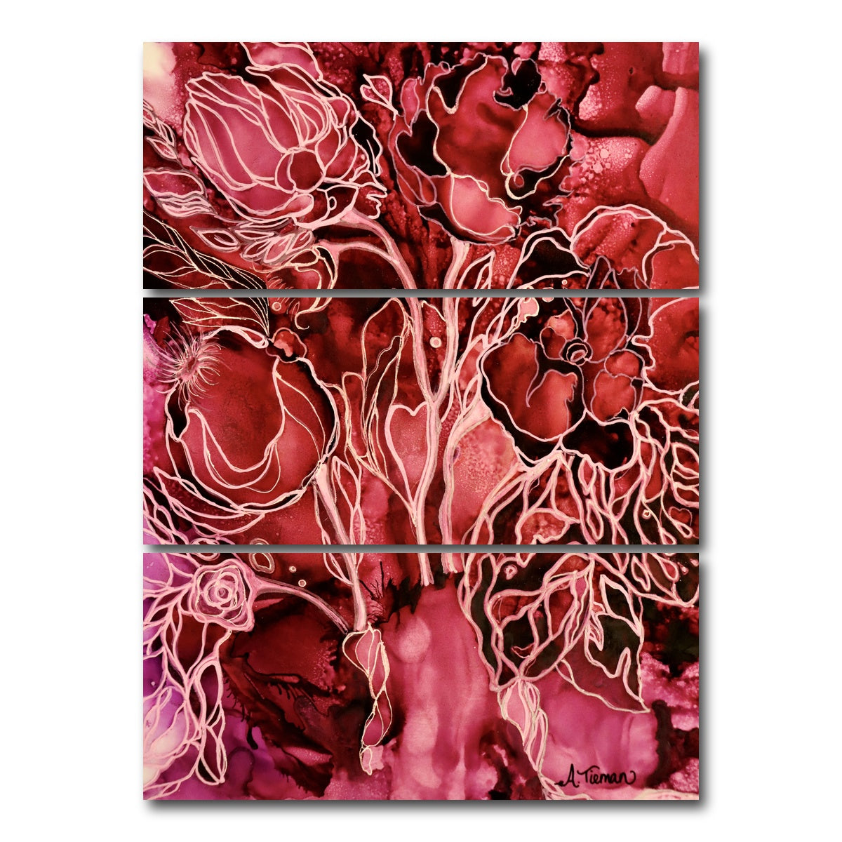 AUTO-MOCKUP WHITE | Heavenly Garden | 3 Piece | Gallery Wrap Canvas | group=8x18_stacked