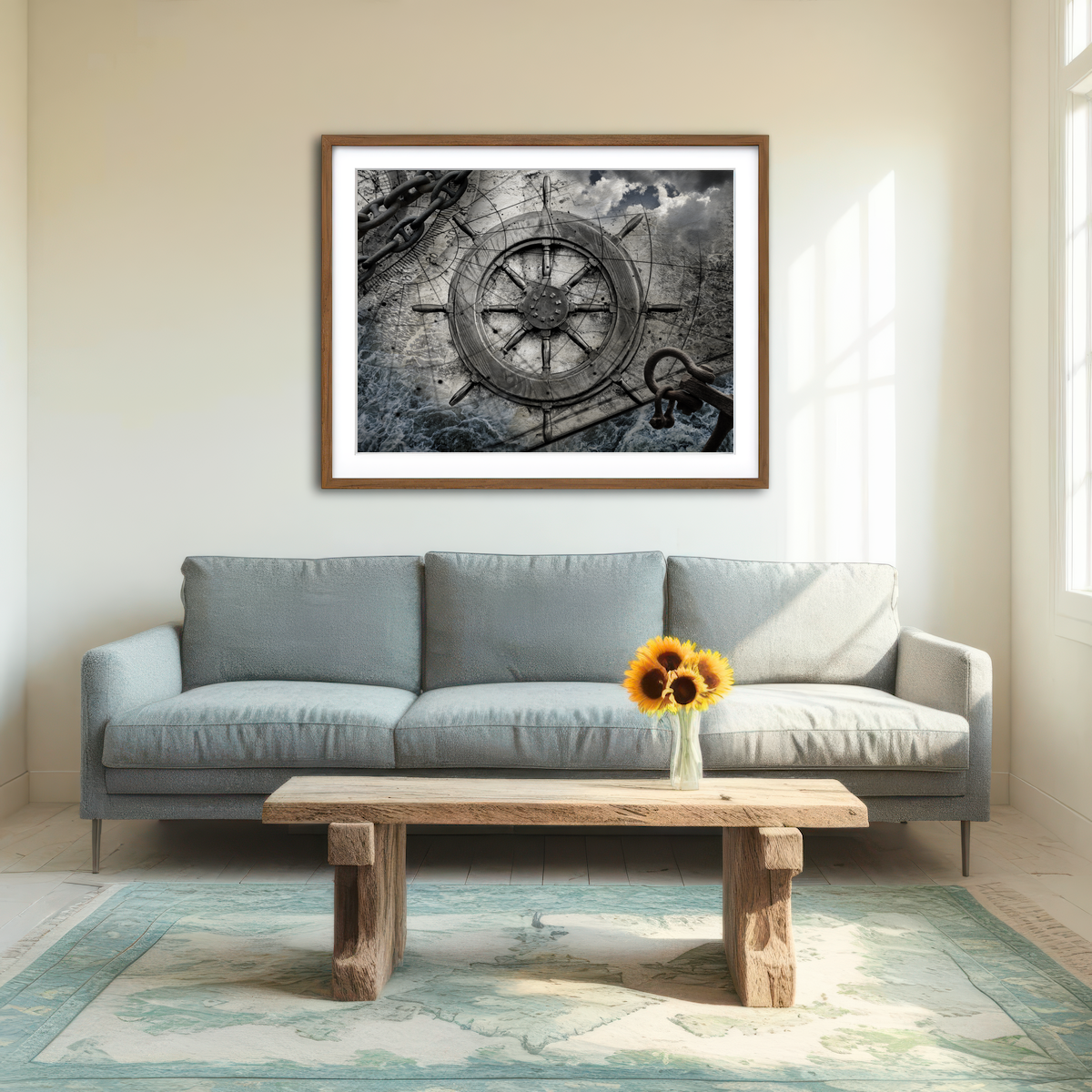 AUTO-MOCKUP ROOM | Helm and Chains Wall Art