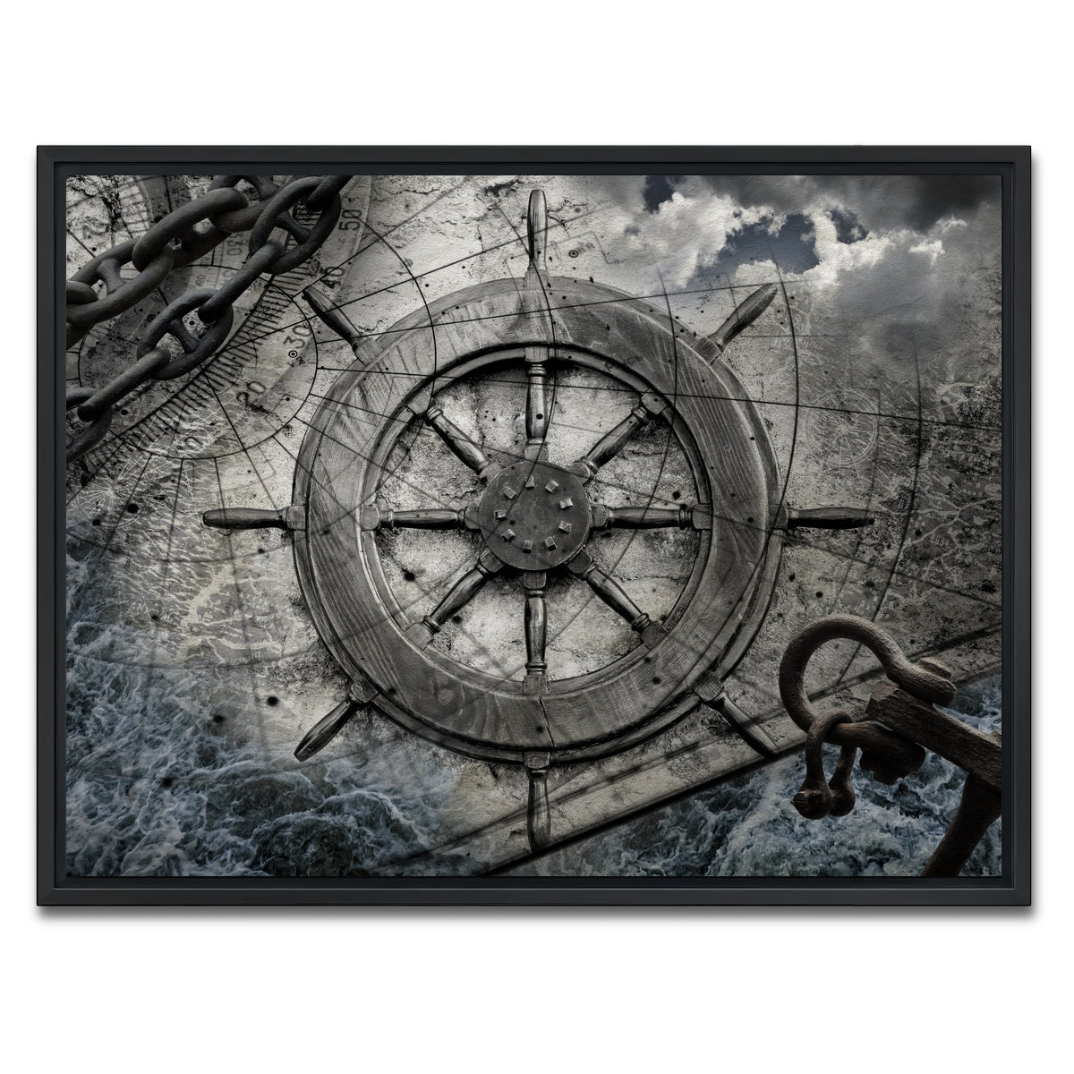 AUTO-MOCKUP WHITE | Helm and Chains | 1 Piece | Black Framed Canvas | group=4x3