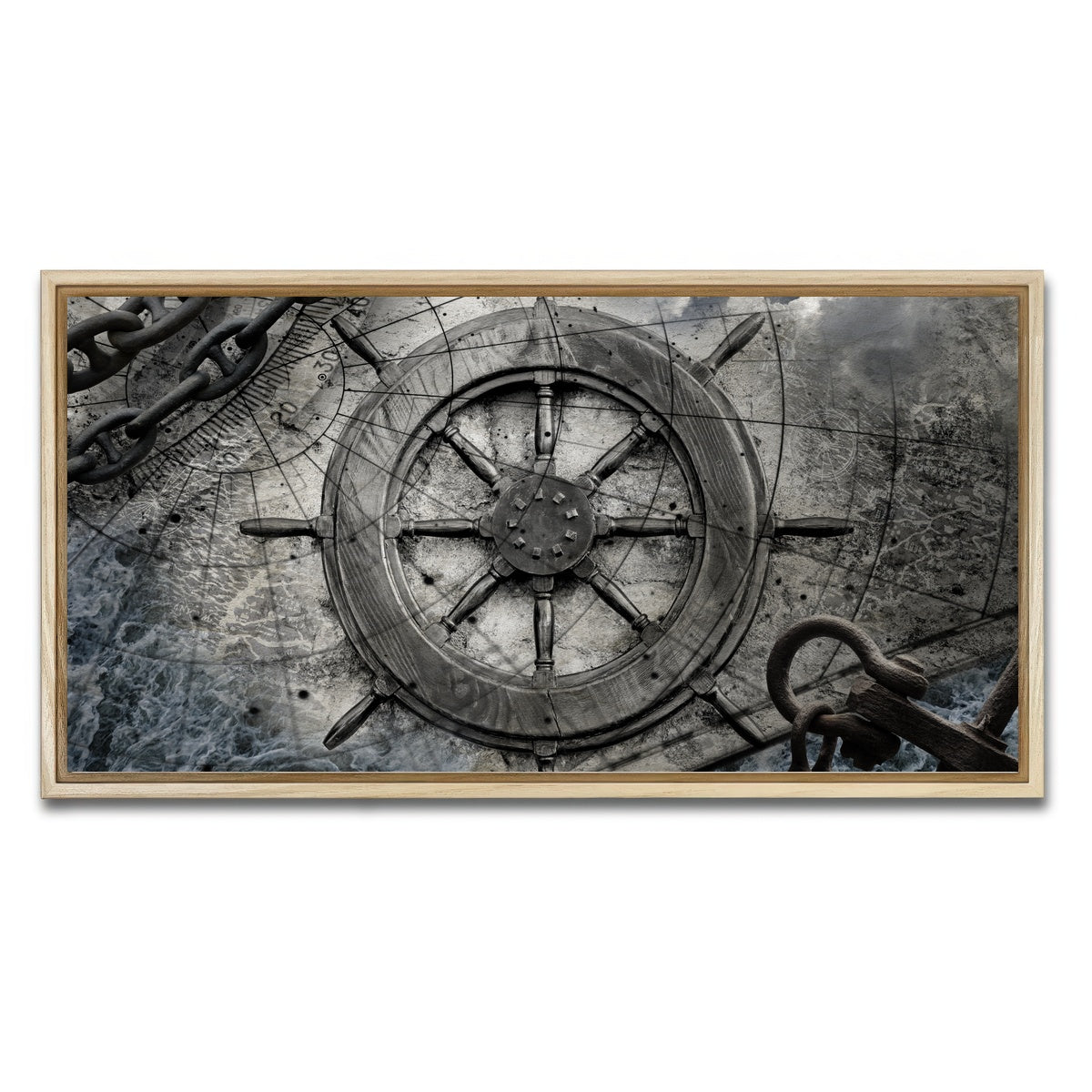 AUTO-MOCKUP WHITE | Helm and Chains | 1 Piece | Natural Framed Canvas | group=2x1