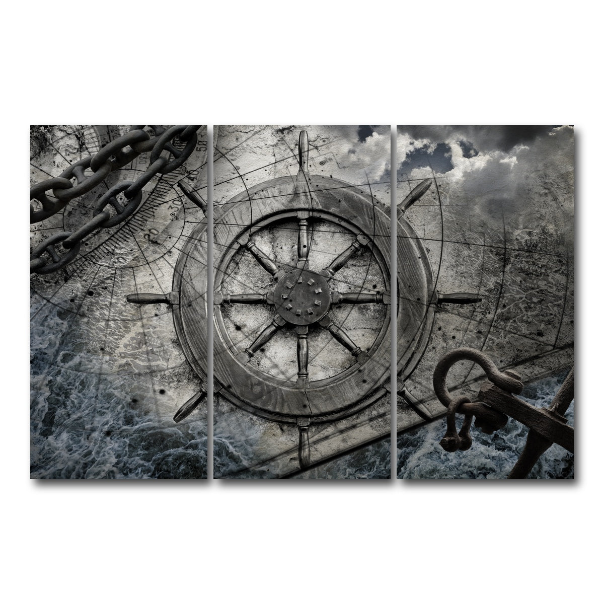 AUTO-MOCKUP WHITE | Helm and Chains | 3 Piece | Gallery Wrap Canvas | group=12x24