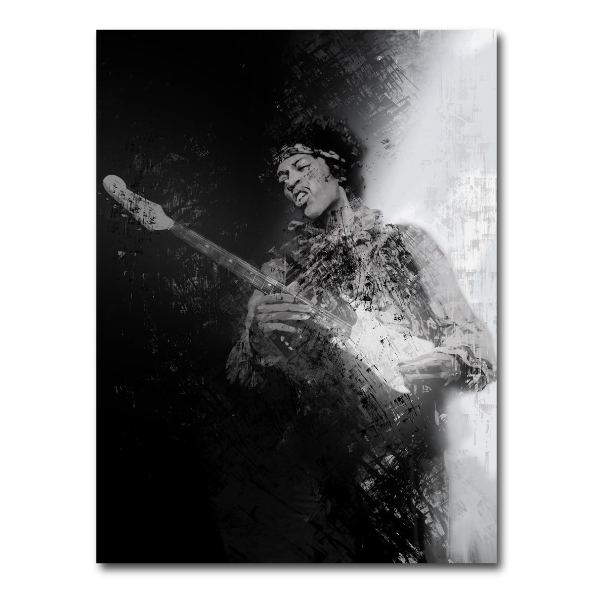 AUTO-MOCKUP WHITE | Hendrix Guitar God | 1 Piece | Gallery Wrap Canvas | group=3x4