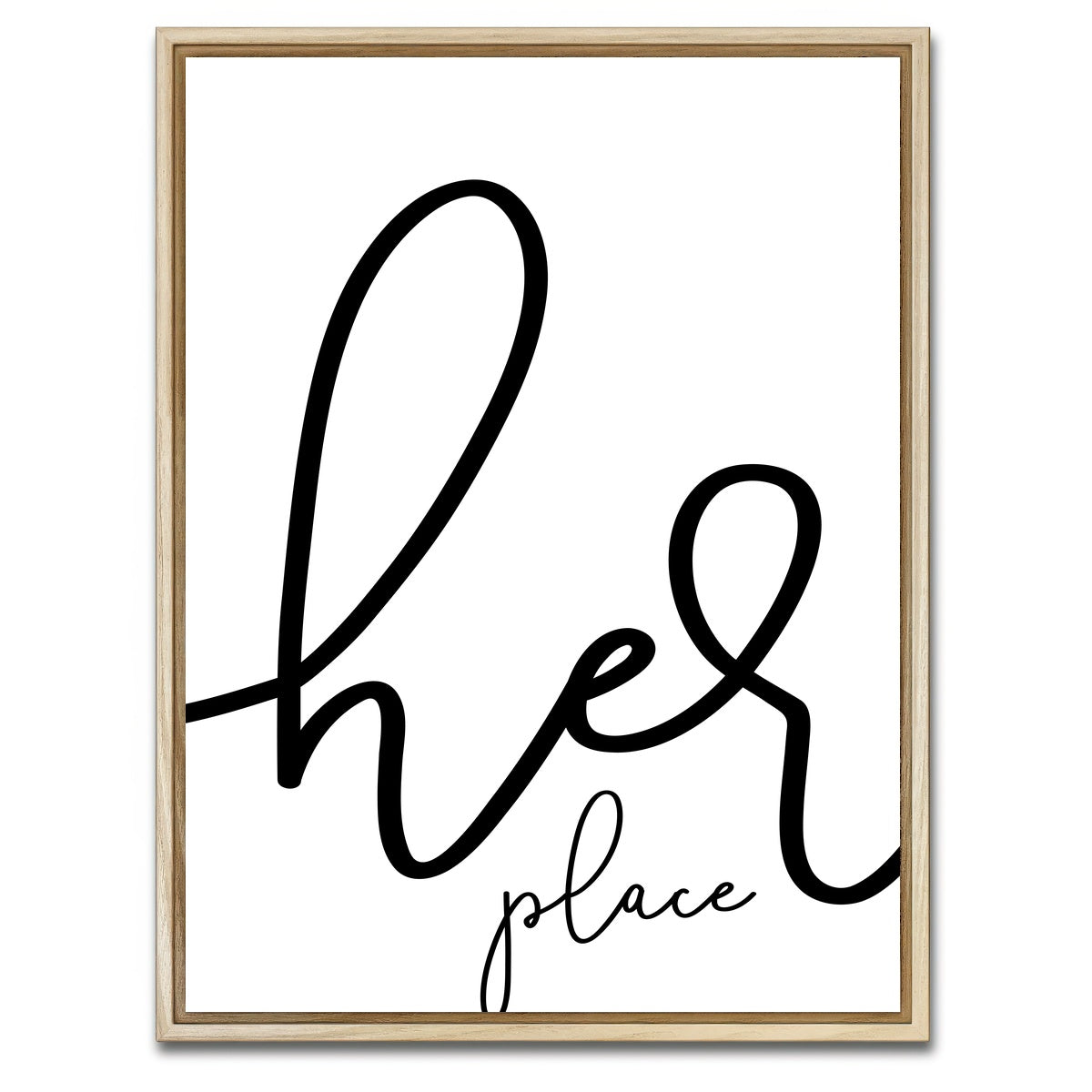 AUTO-MOCKUP WHITE | Her place | 1 Piece | Natural Framed Canvas | group=3x4