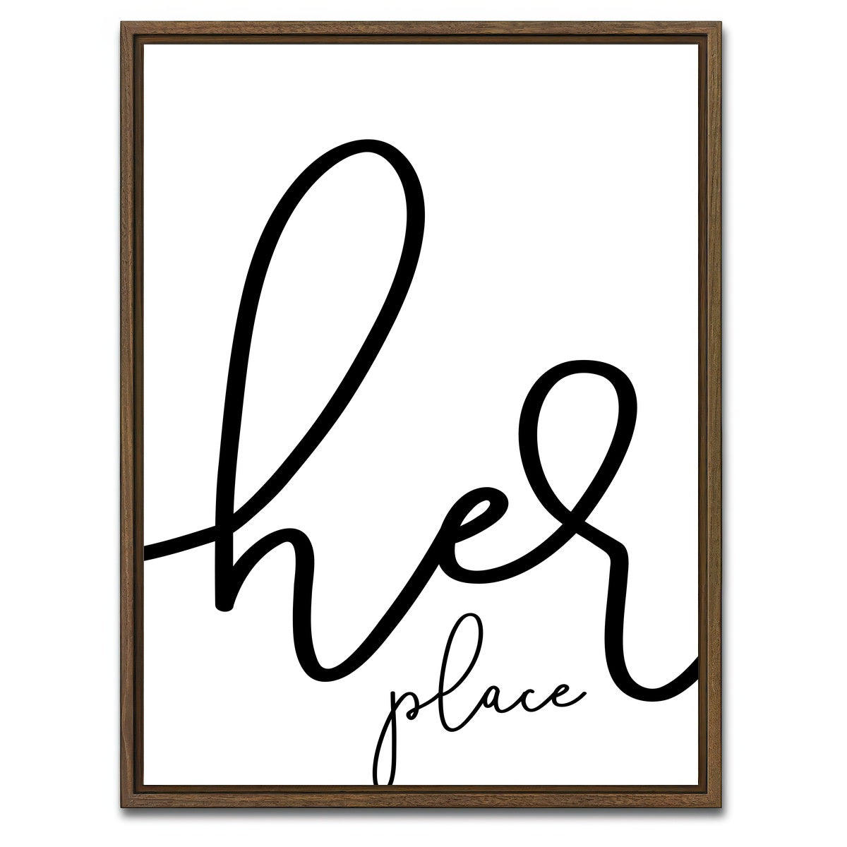 AUTO-MOCKUP WHITE | Her place | 1 Piece | Walnut Framed Canvas | group=3x4