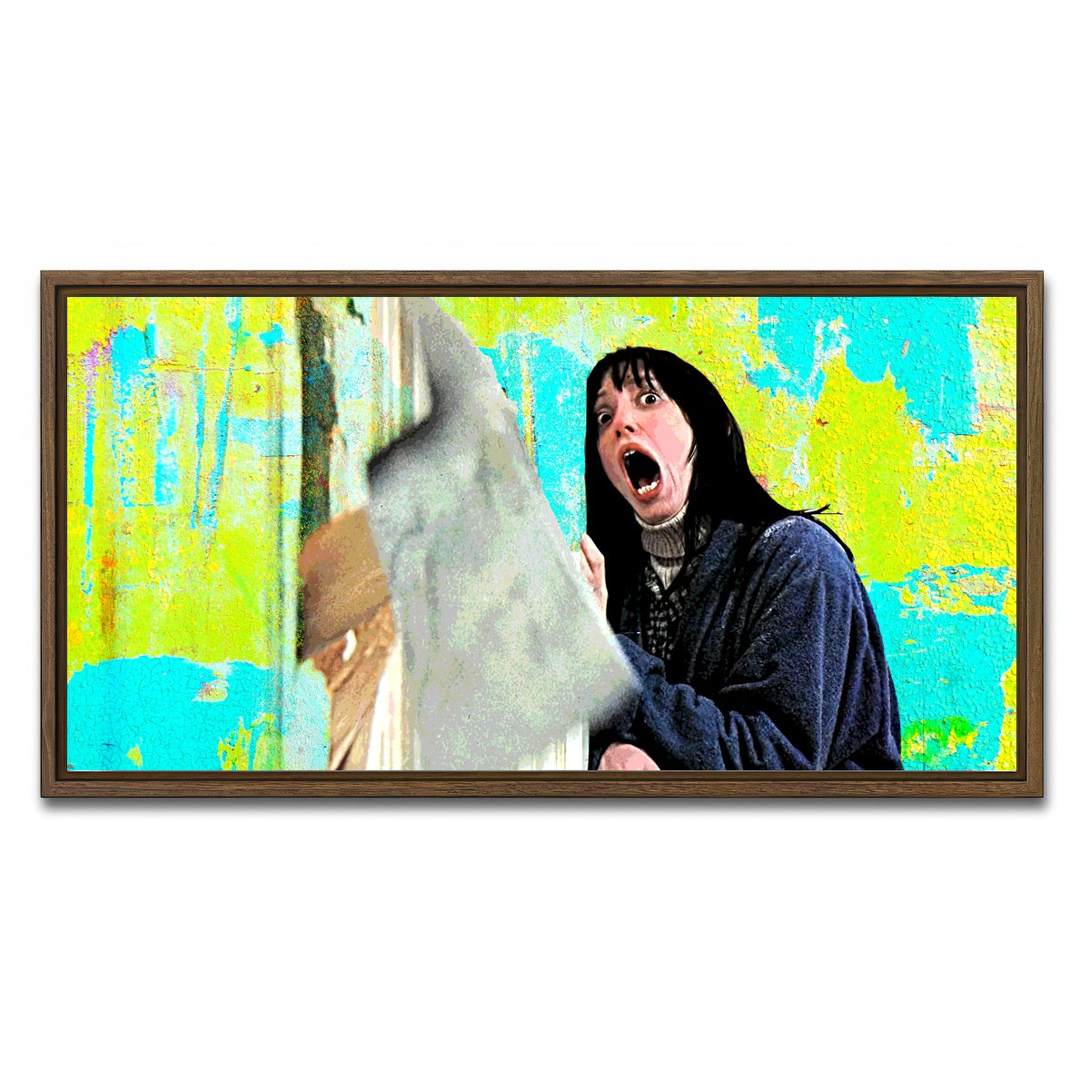 AUTO-MOCKUP WHITE | Here's Johnny | 1 Piece | Walnut Framed Canvas | group=2x1