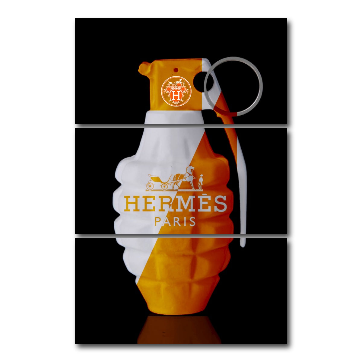 AUTO-MOCKUP WHITE | Hermes Grenade | 3 Piece | Gallery Wrap Canvas | group=12x24_stacked