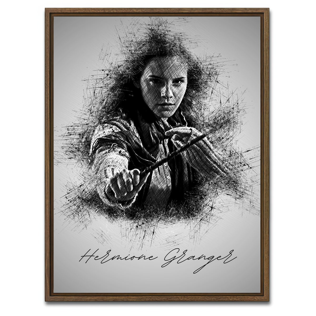 AUTO-MOCKUP WHITE | Hermione Granger | 1 Piece | Walnut Framed Canvas | group=3x4
