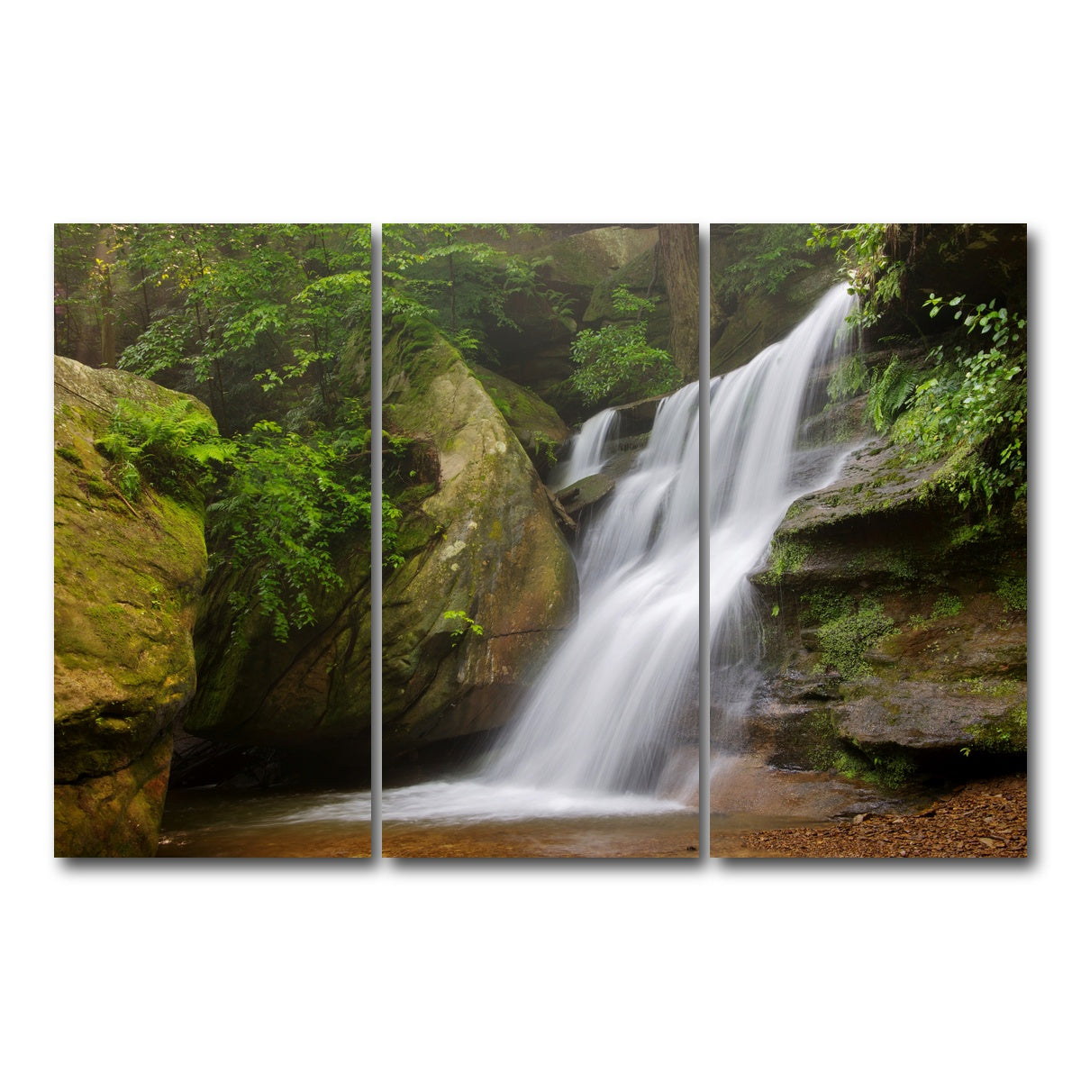AUTO-MOCKUP WHITE | Hidden Falls in Hocking Hills | 3 Piece | Gallery Wrap Canvas | group=12x24