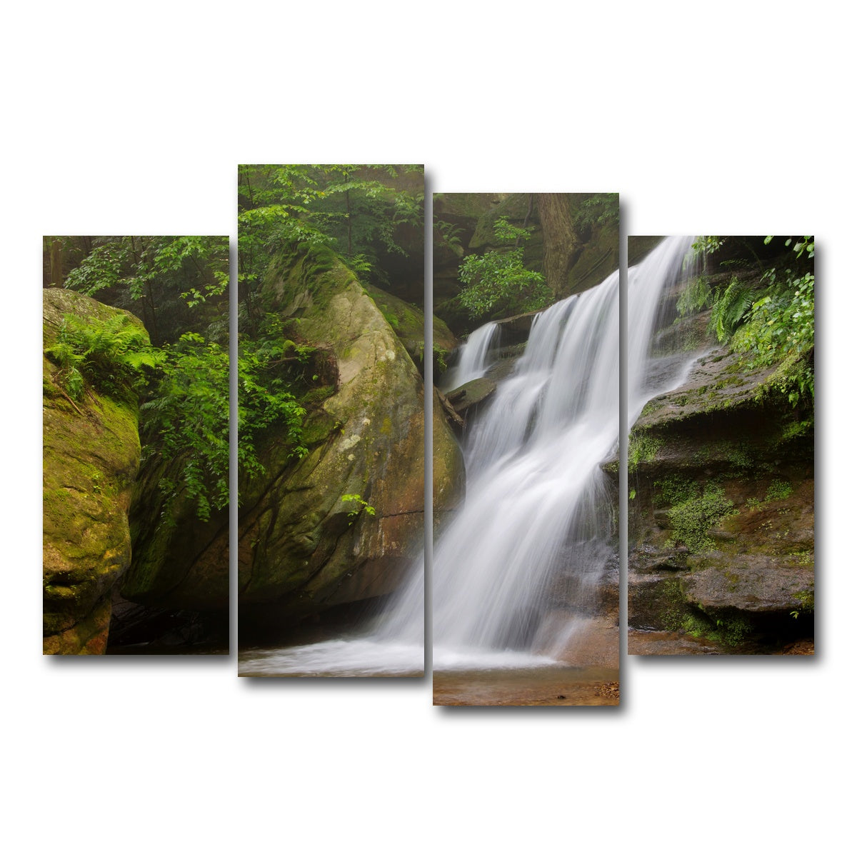AUTO-MOCKUP WHITE | Hidden Falls in Hocking Hills | 4 Piece | Gallery Wrap Canvas | group=4_normal