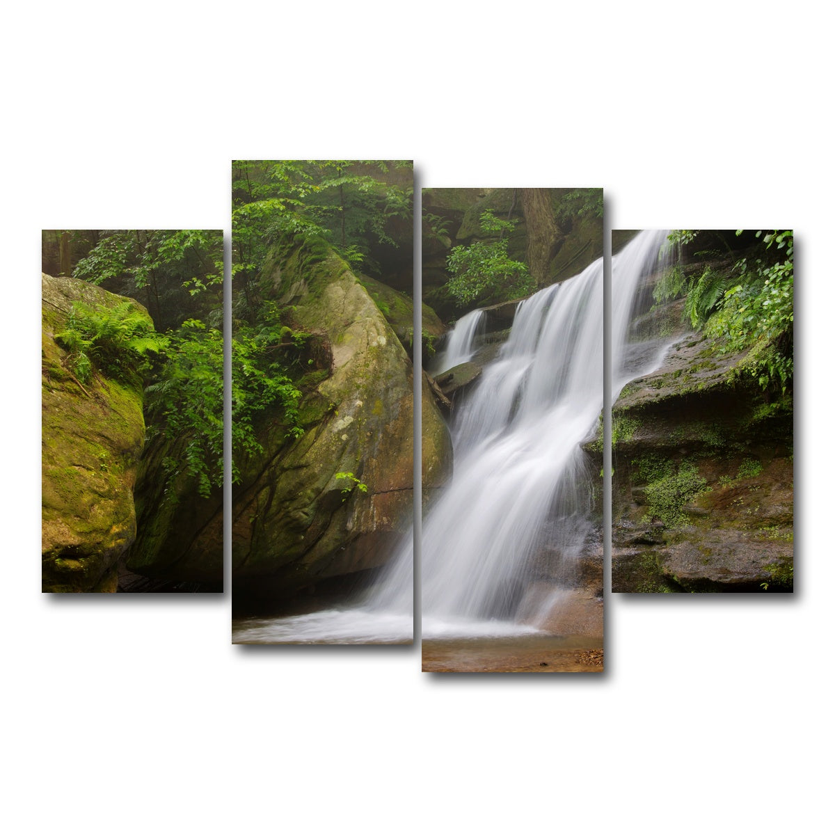 AUTO-MOCKUP WHITE | Hidden Falls in Hocking Hills | 4 Piece | Gallery Wrap Canvas | group=4_short