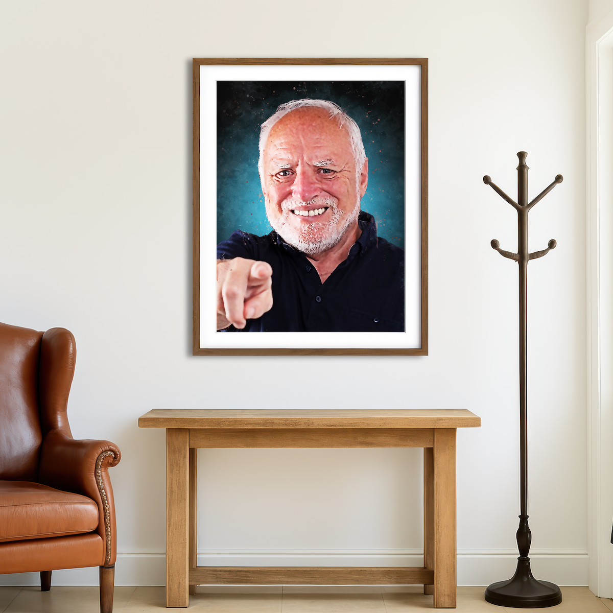 AUTO-MOCKUP ROOM | Hide The Pain Harold Wall Art