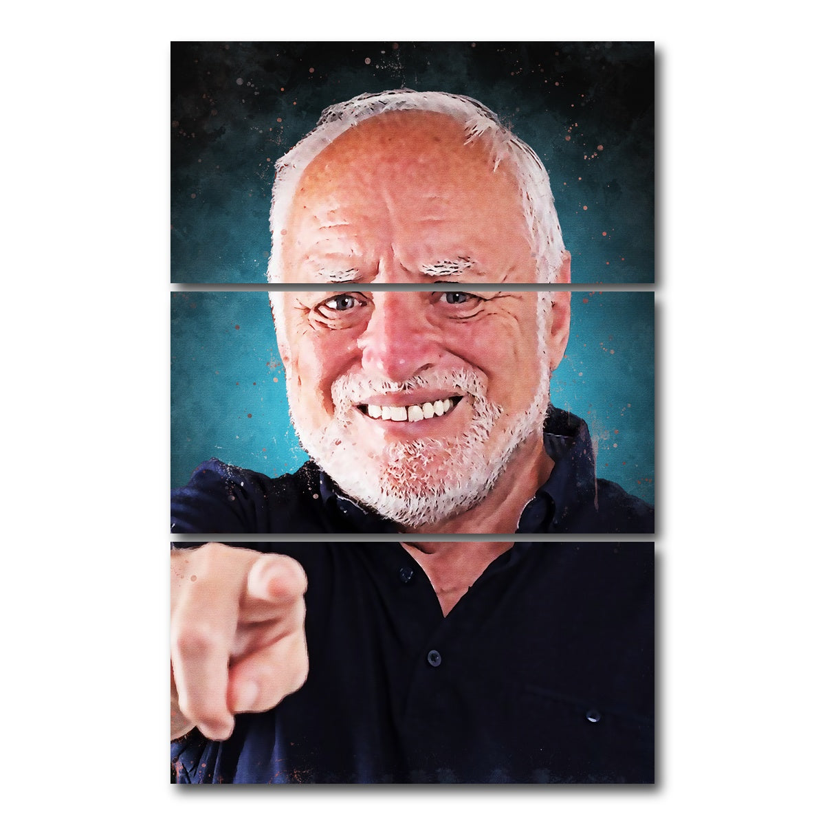 AUTO-MOCKUP WHITE | Hide The Pain Harold | 3 Piece | Gallery Wrap Canvas | group=12x24_stacked