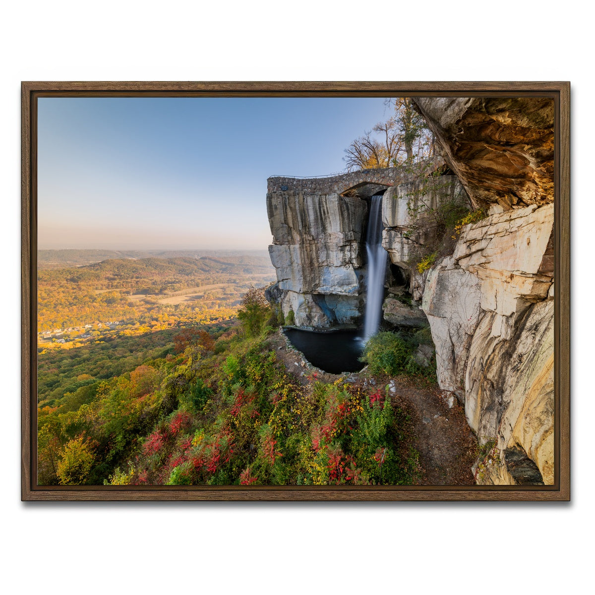 AUTO-MOCKUP WHITE | High Falls at Lookout Mountain | 1 Piece | Walnut Framed Canvas | group=4x3
