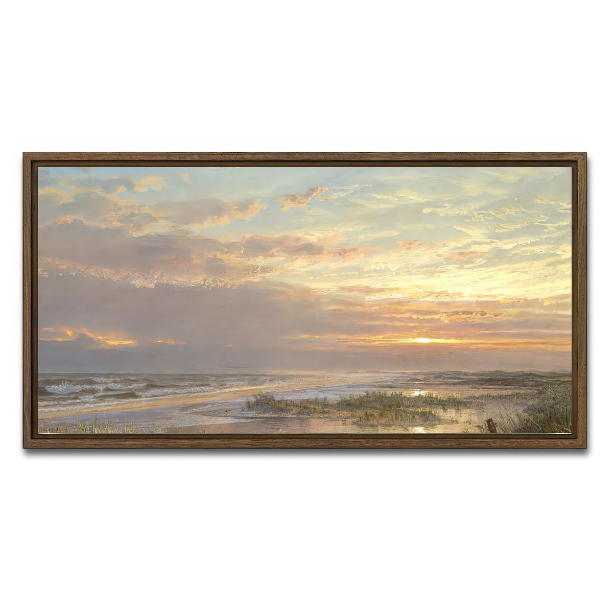 AUTO-MOCKUP WHITE | High Tide | 1 Piece | Walnut Framed Canvas | group=2x1