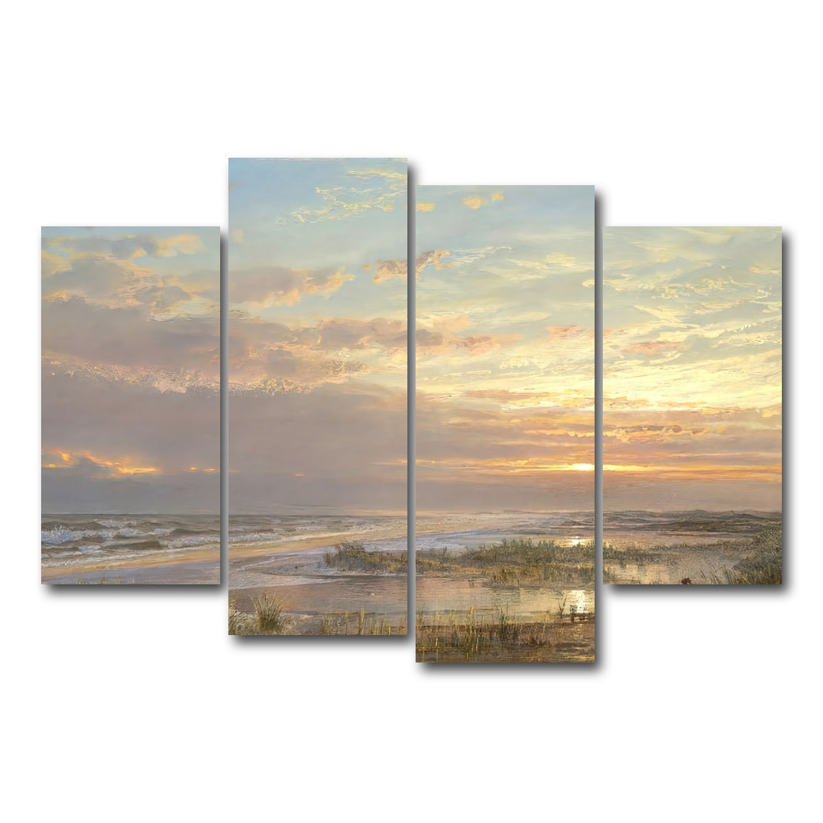 AUTO-MOCKUP WHITE | High Tide | 4 Piece | Gallery Wrap Canvas | group=4_short