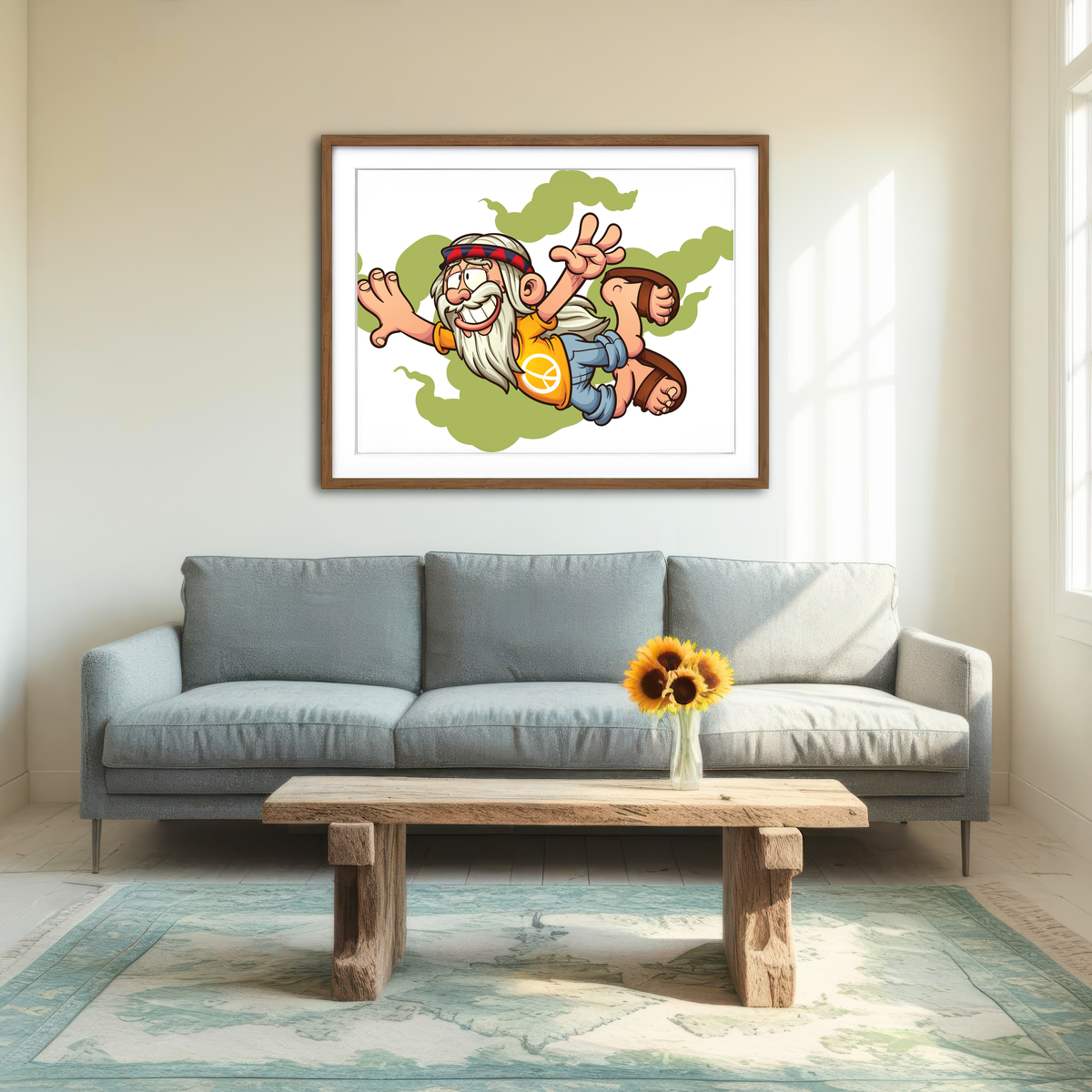 AUTO-MOCKUP ROOM | High in the Smoke Clouds Wall Art