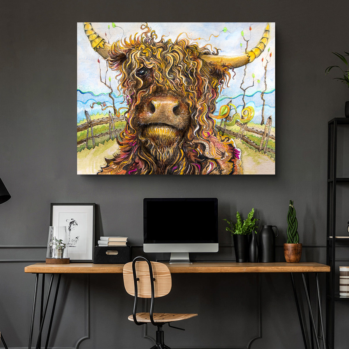 Highland Cow Art Wall Art