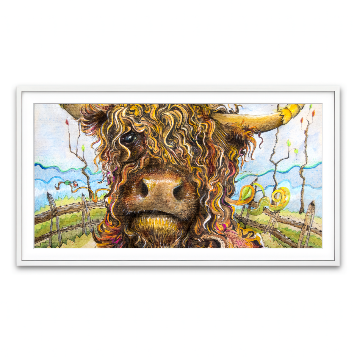 Framed Print 2x1 White