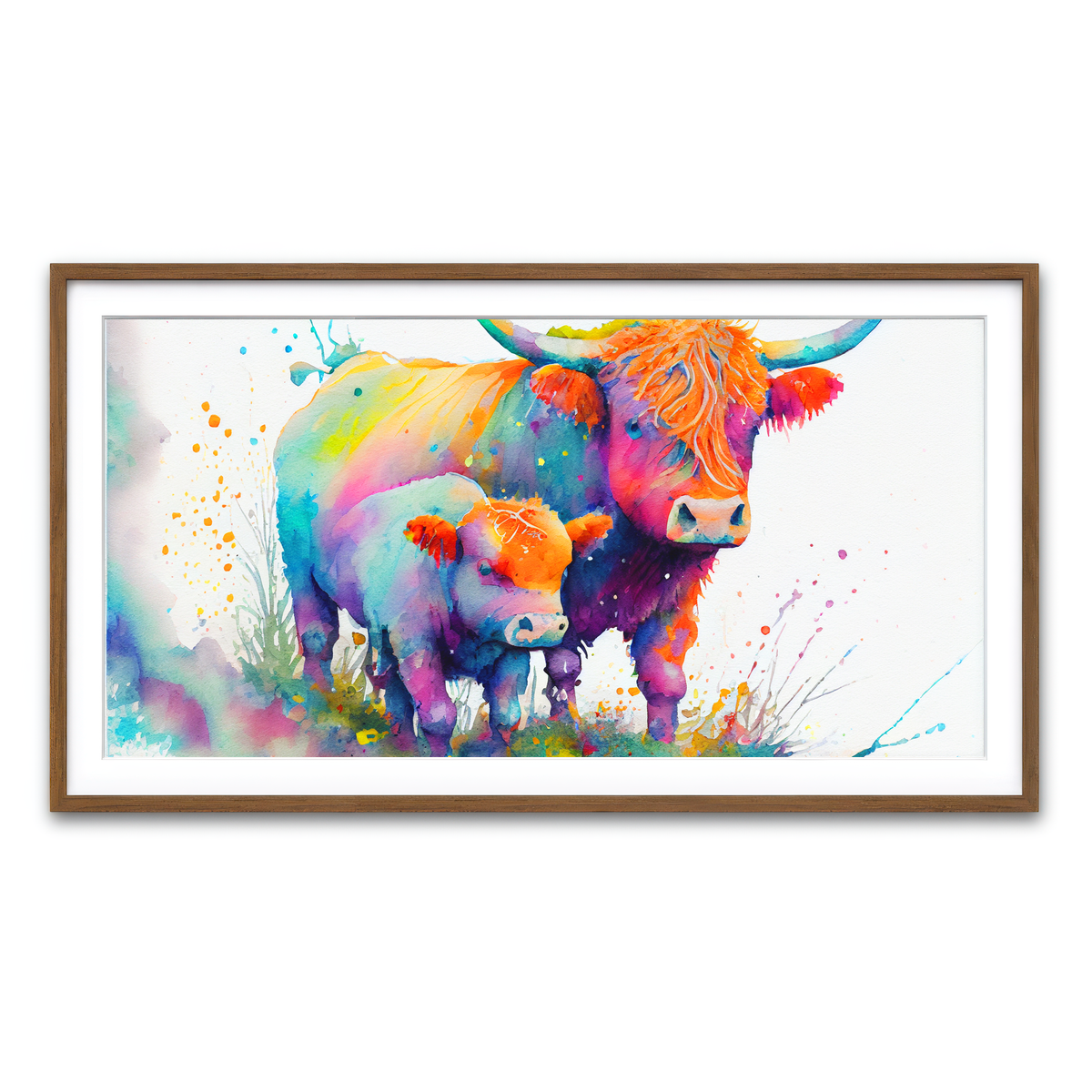 Framed Print 2x1 Walnut