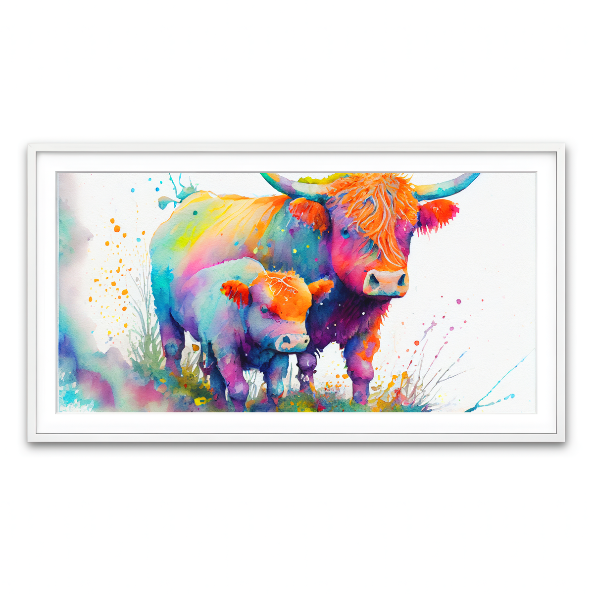 Framed Print 2x1 White