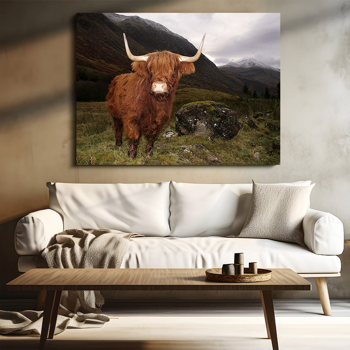 Highland cow in Glen Cow Wall Art