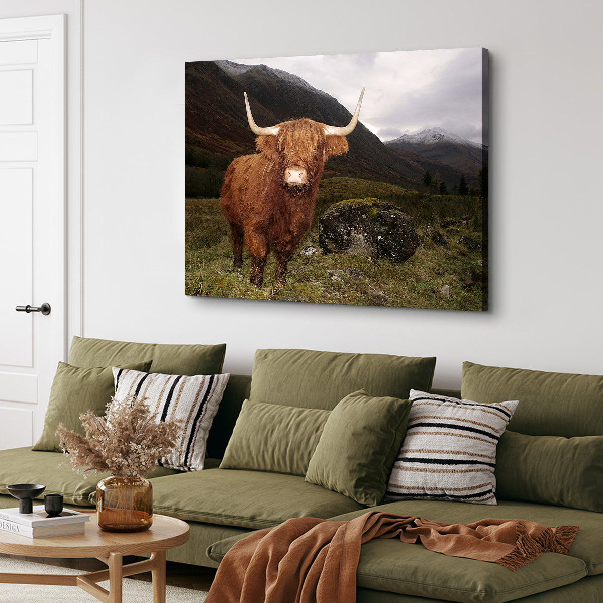 Highland cow in Glen Cow Wall Art